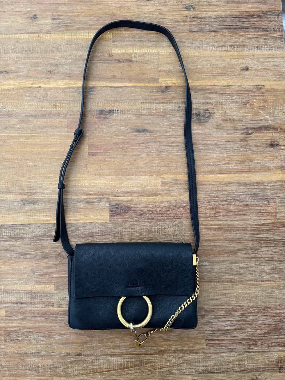 Chloé Small Faye Shoulder Bag Black Calfskin Leather